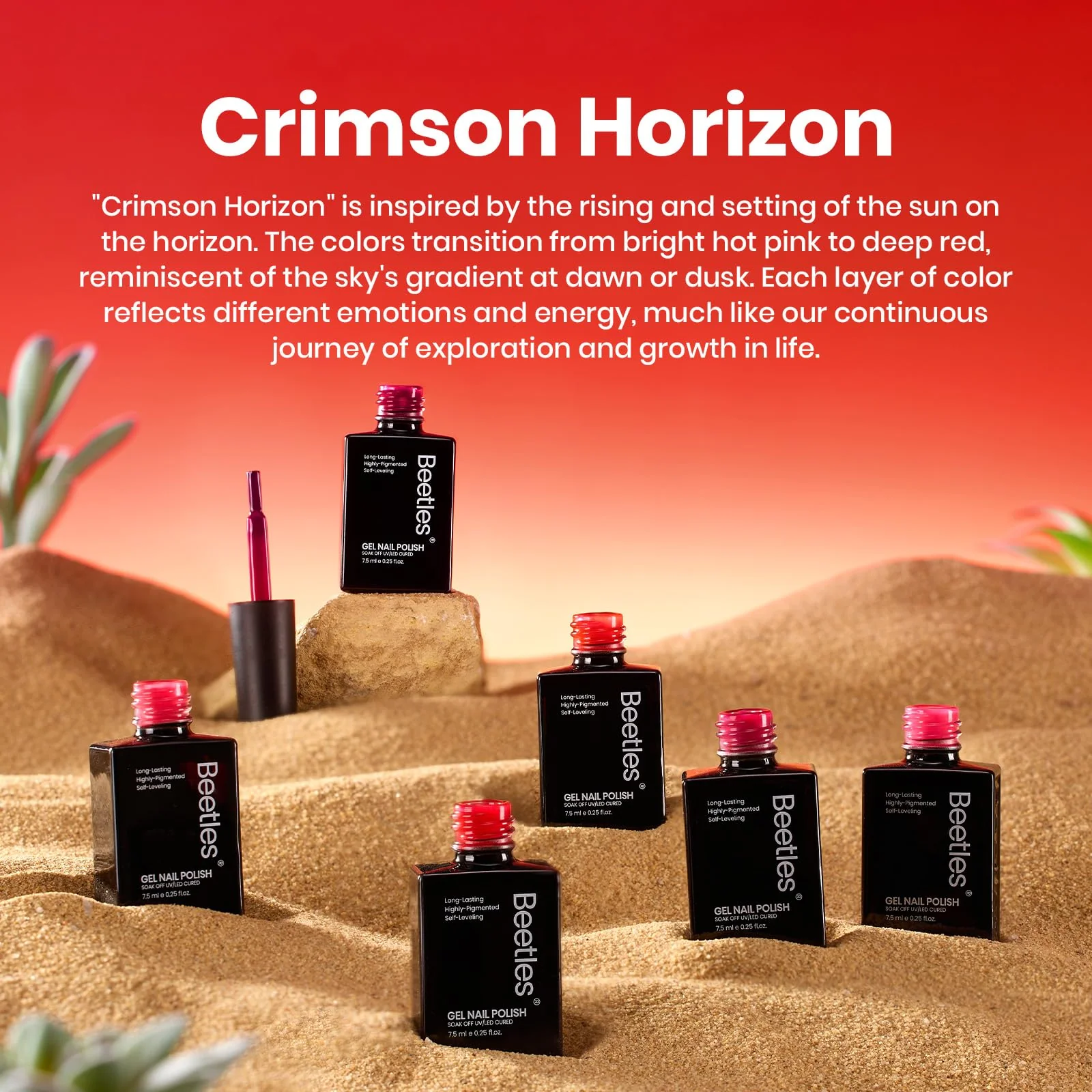 Prime Crimson Horizon -  6 Colors Burgundy Bloody Red Pink Gel Polish Set - Image 6