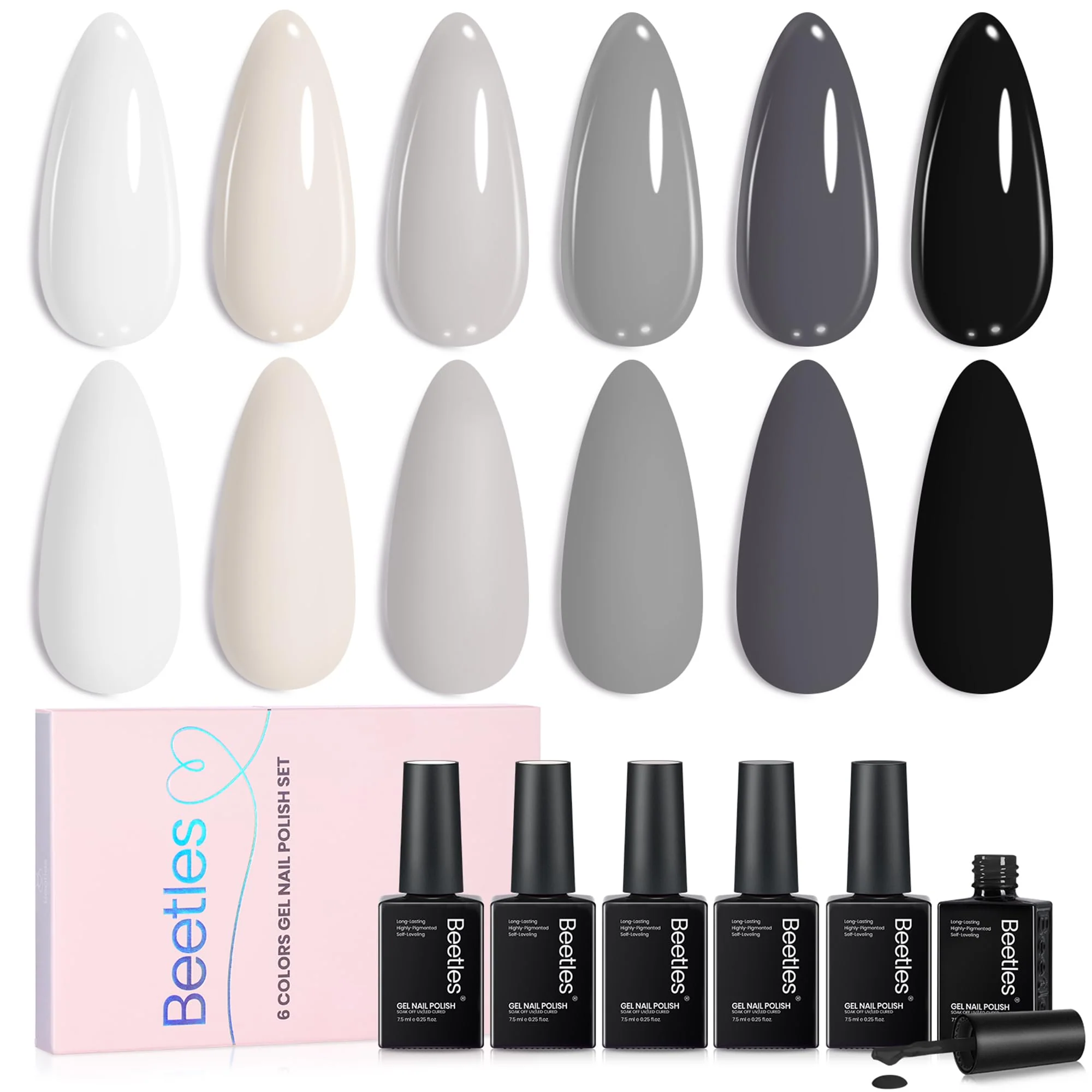 Prime High Gloss Shine - 6 Color Gel Nail Polish Kit - Image 7