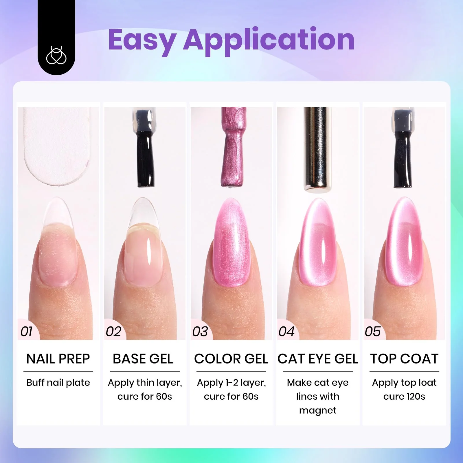 Prismatic Mirage - Chameleon Cat Eye Nails 6 Colors Gel Polish Set - Image 8