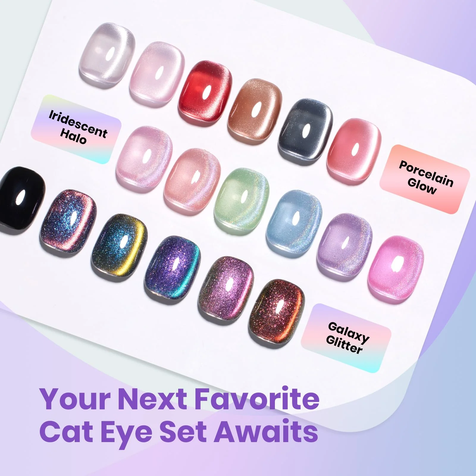 Prismatic Mirage - Chameleon Cat Eye Nails 6 Colors Gel Polish Set - Image 9
