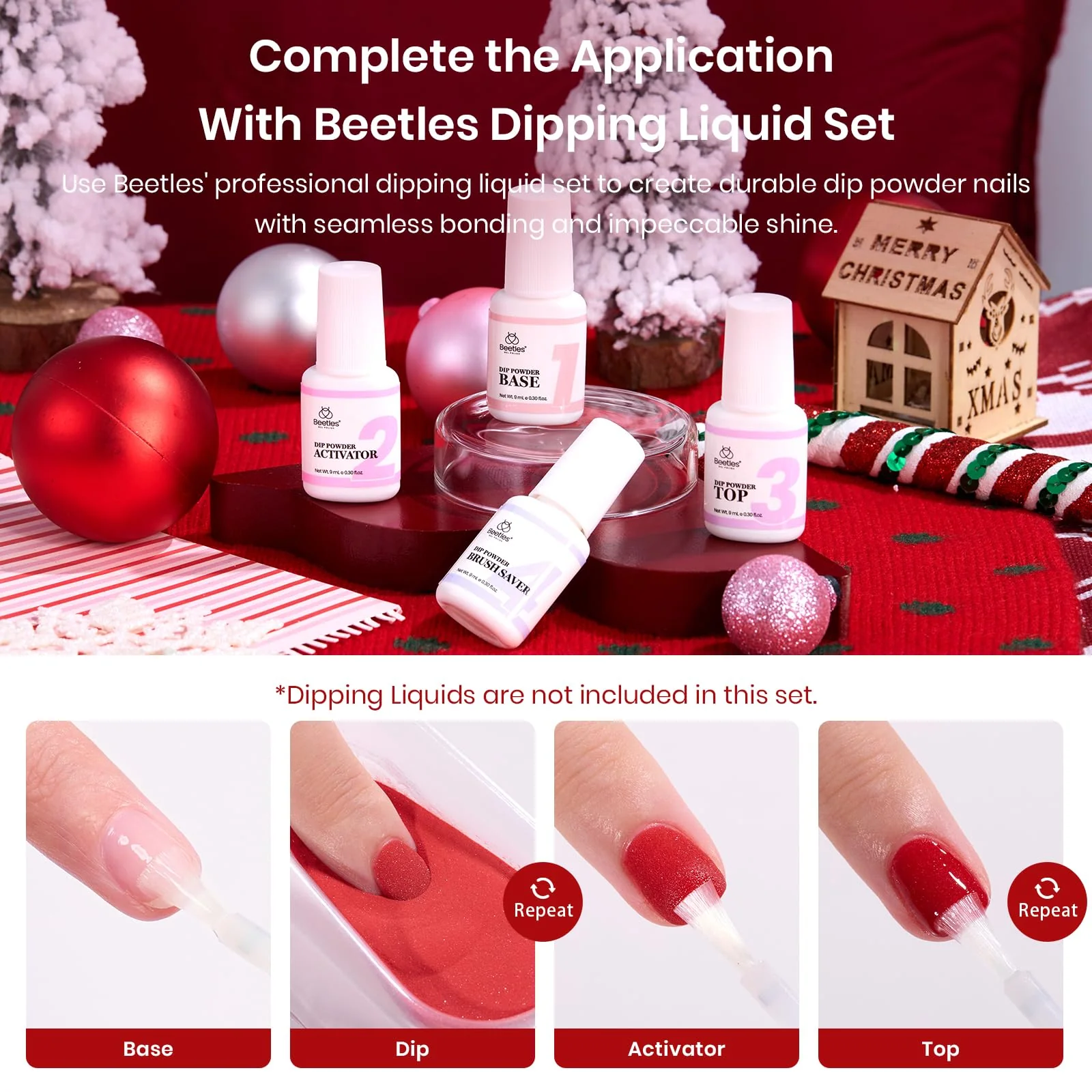 Ruby Preface | 6 color D powder Dip Red Nail Kit set - Image 4