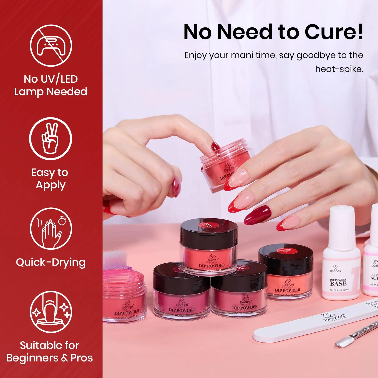 Ruby Preface | 6 color D powder Dip Red Nail Kit set - Image 7