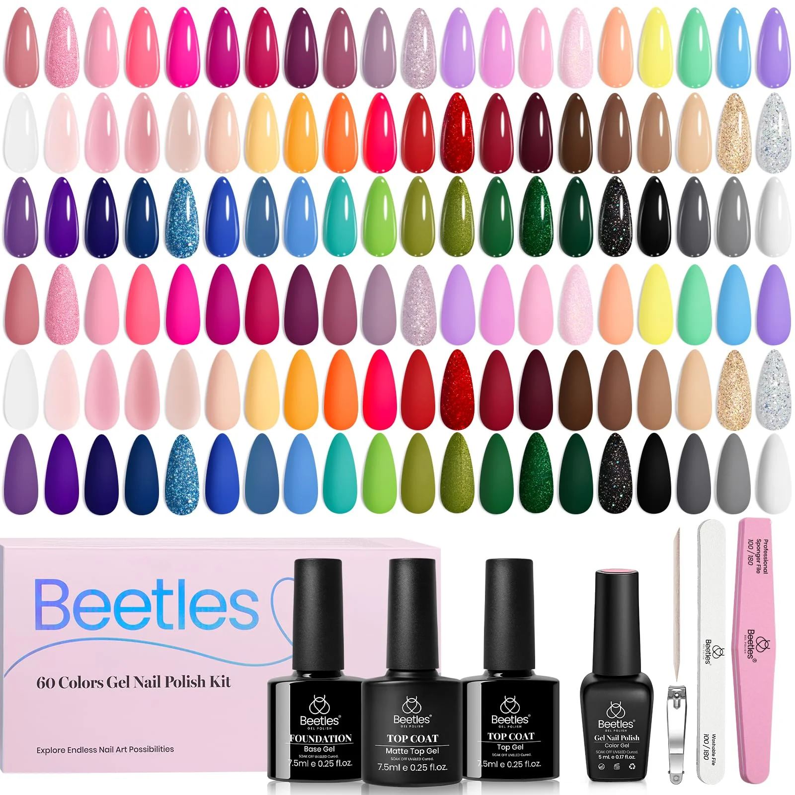 Seasonal Harmony Gel Nail Polish | 60 Nail Gel Polish Colors Kit total 70pcs - Image 9