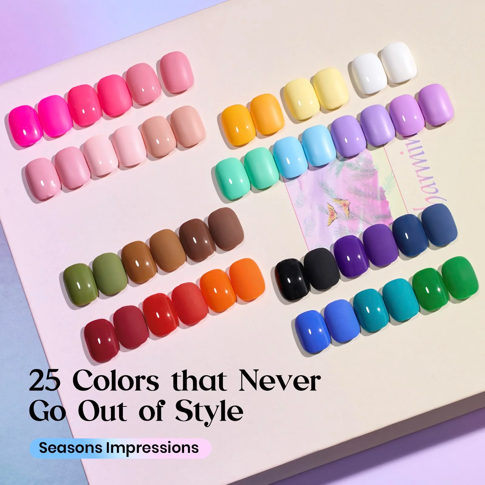 Beetles Gel Nail Starter Kit Seasons Impressions 25 Color Bottle Gel All-in-One Mani Kit - Image 4