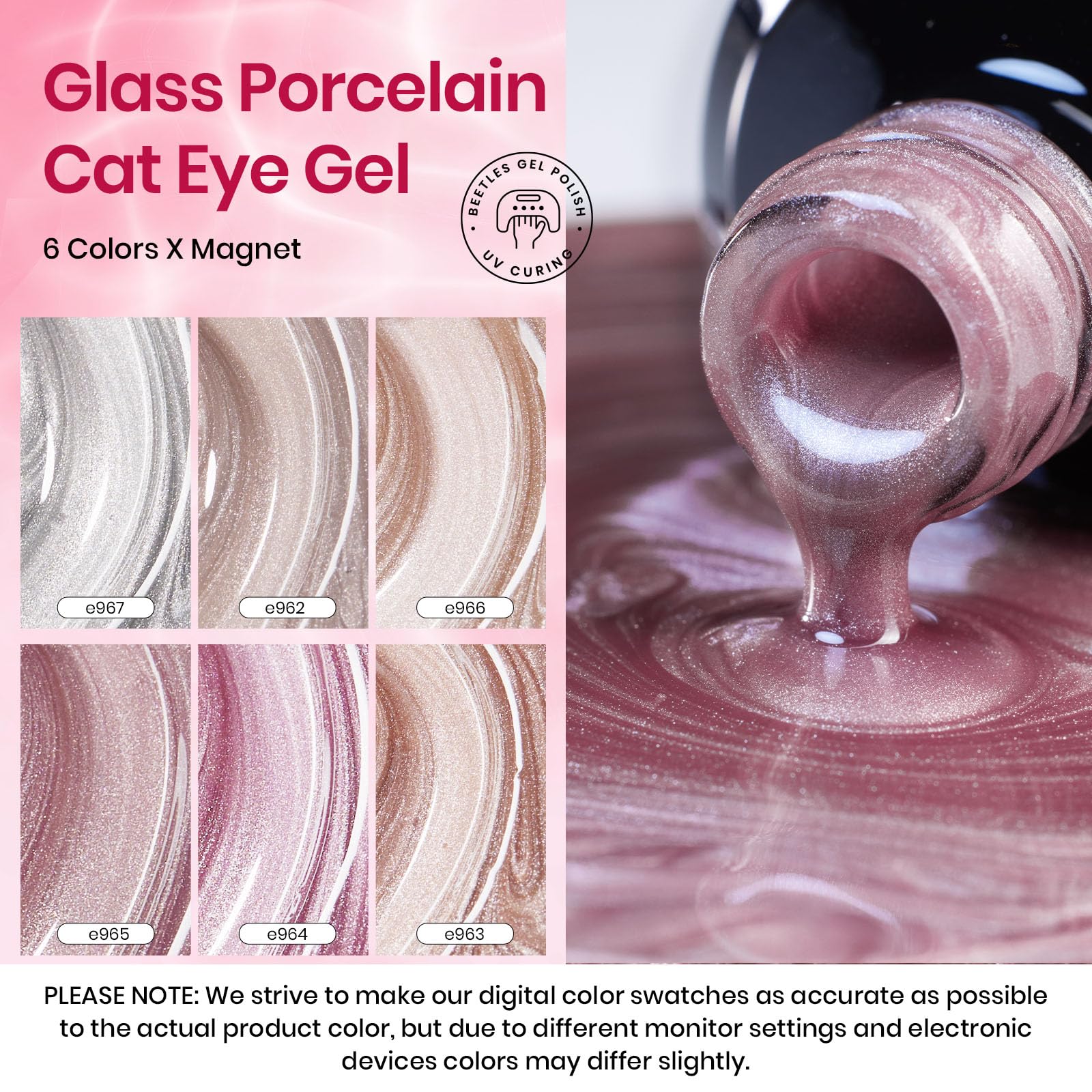 Shimmer Glass Cat Eye 6 Colors Gel Polish Set - Image 4