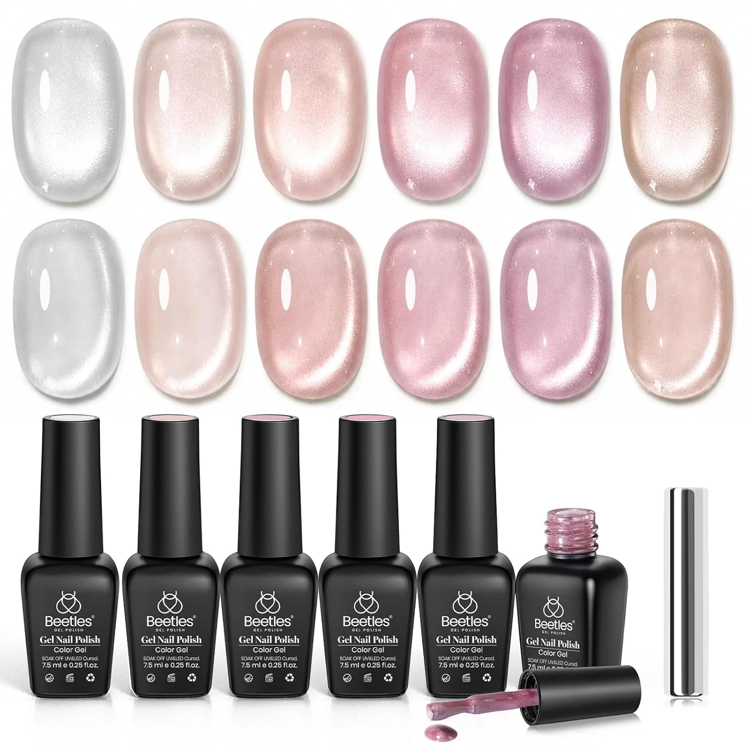 Shimmer Glass Cat Eye 6 Colors Gel Polish Set - Image 8