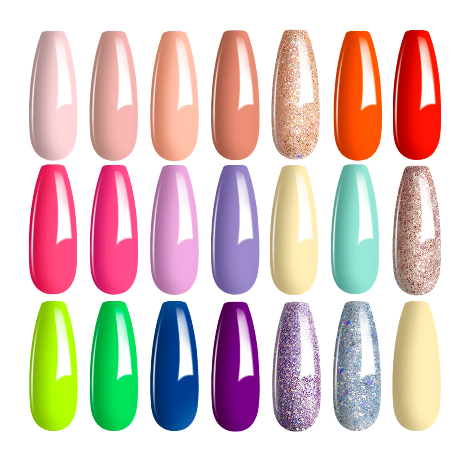 Summer Nails- 20 Gel Colors Set with Top and Base Coat (5ml/Each)
