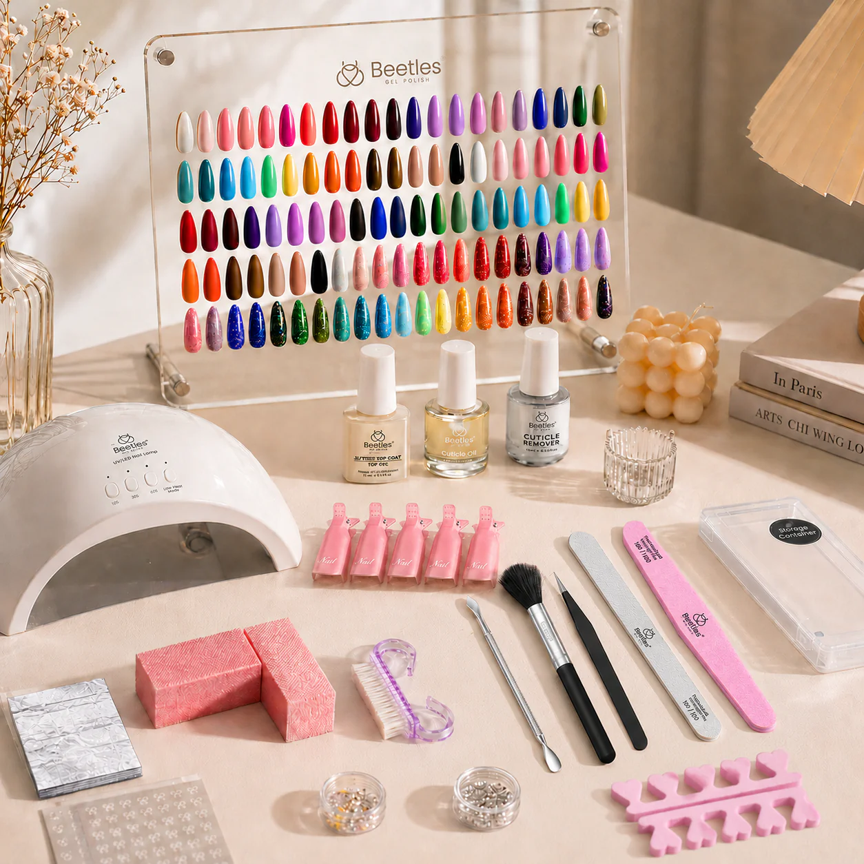 Beetles Gel Nail Starter Kit Emotional Spectrum Manicure 35 Colors 68 Pcs All-in-One Mani Set - Image 10
