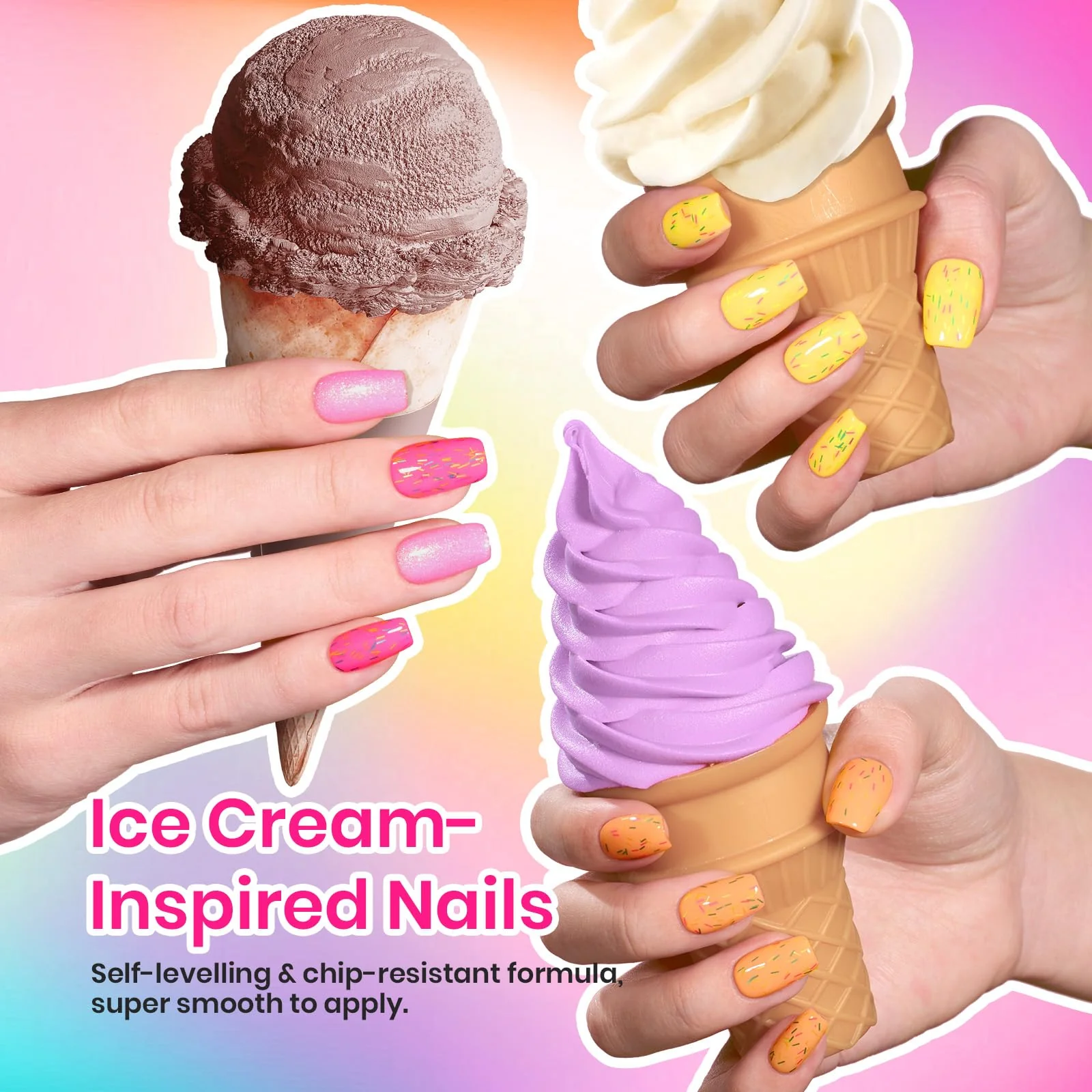 Summer Ice Cream - Nails 6 Colors Gel Nail Polish Set - Image 3