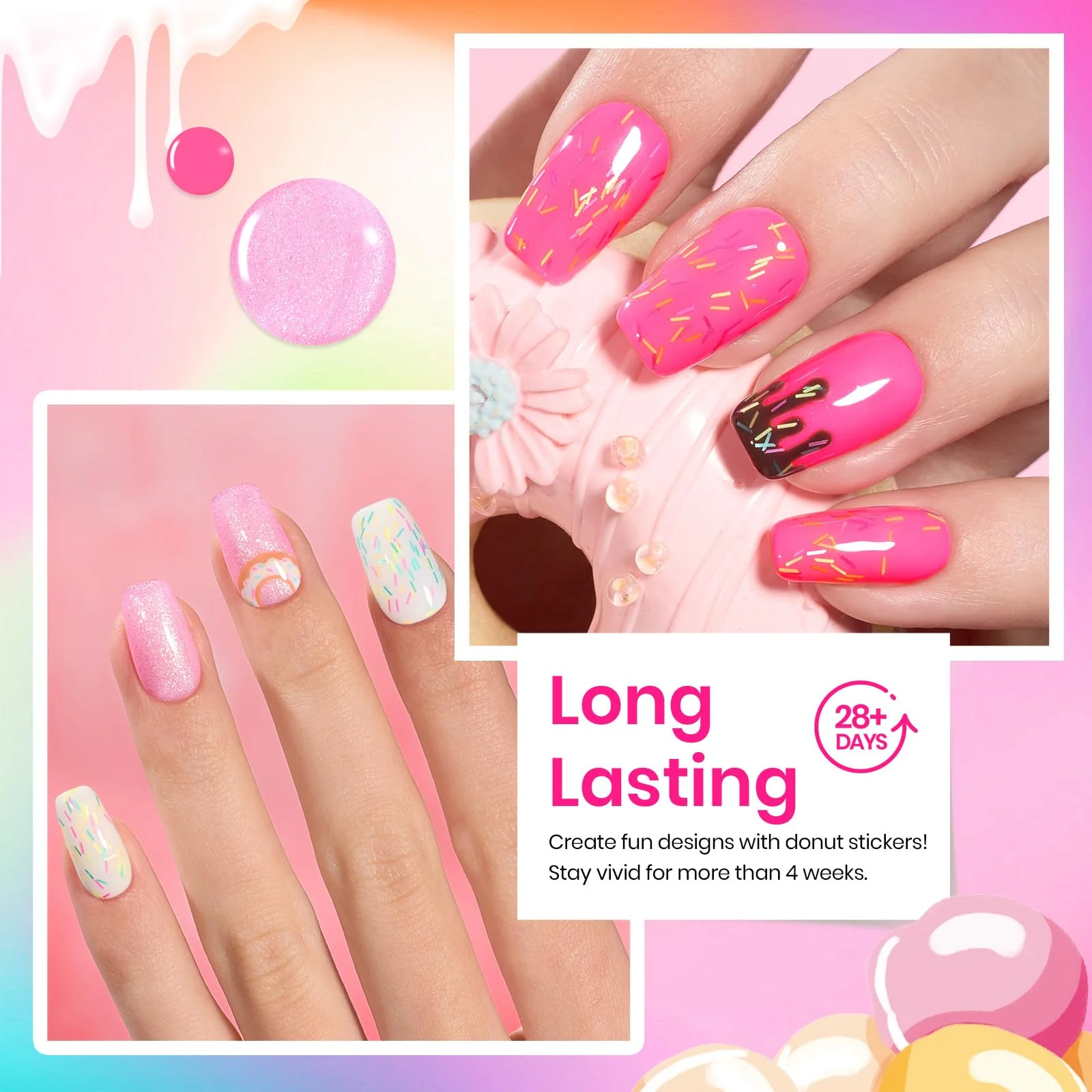 Summer Ice Cream - Nails 6 Colors Gel Nail Polish Set - Image 4