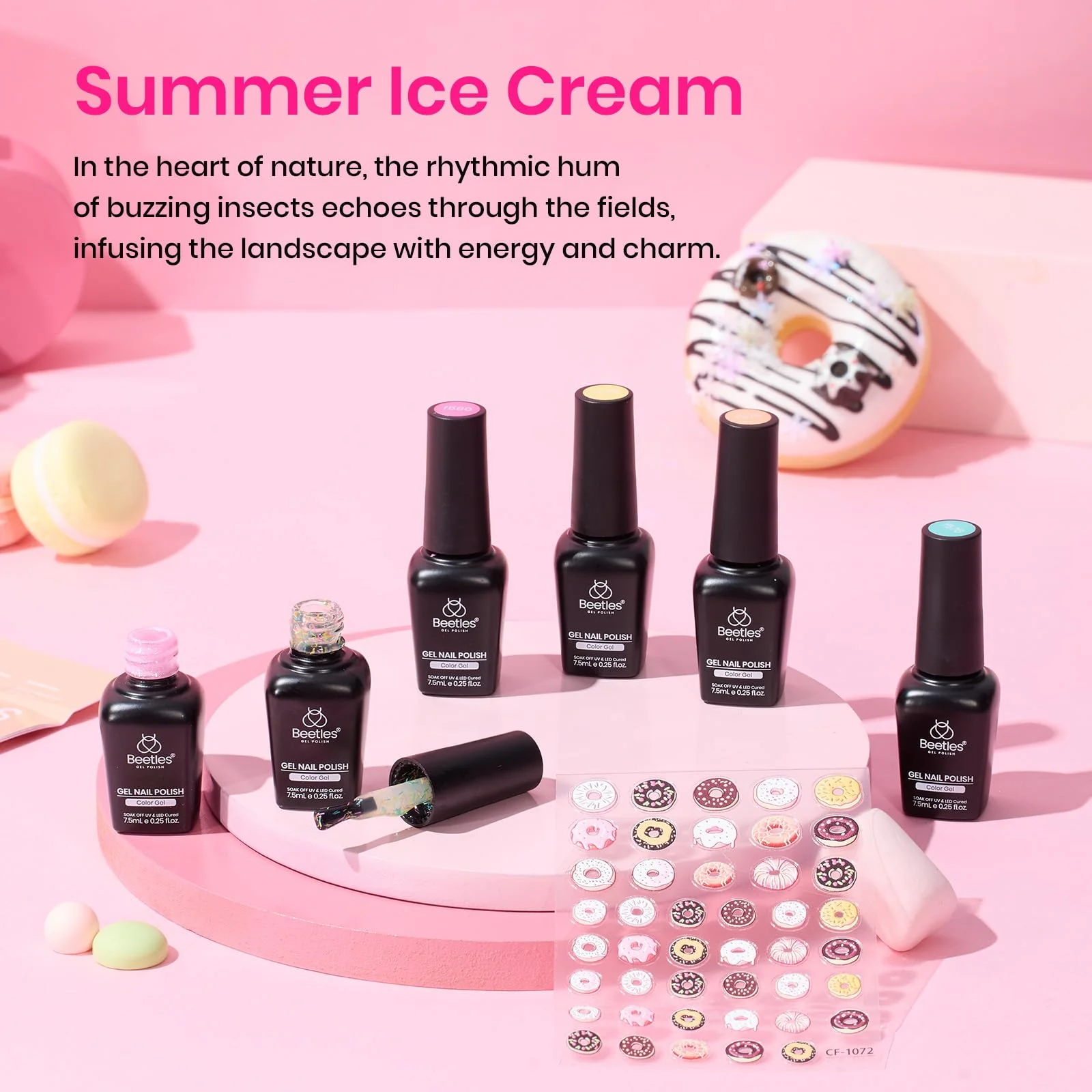 Summer Ice Cream - Nails 6 Colors Gel Nail Polish Set - Image 5