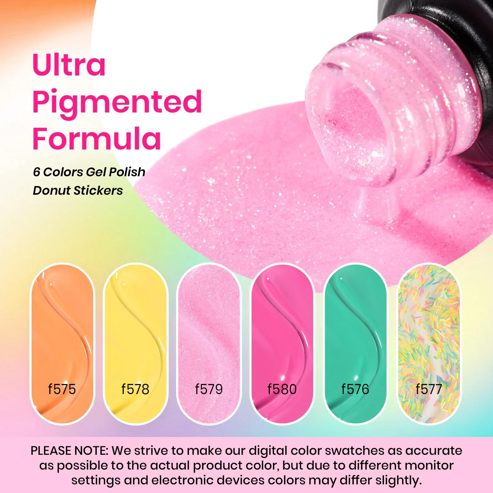 Summer Ice Cream - Nails 6 Colors Gel Nail Polish Set - Image 6