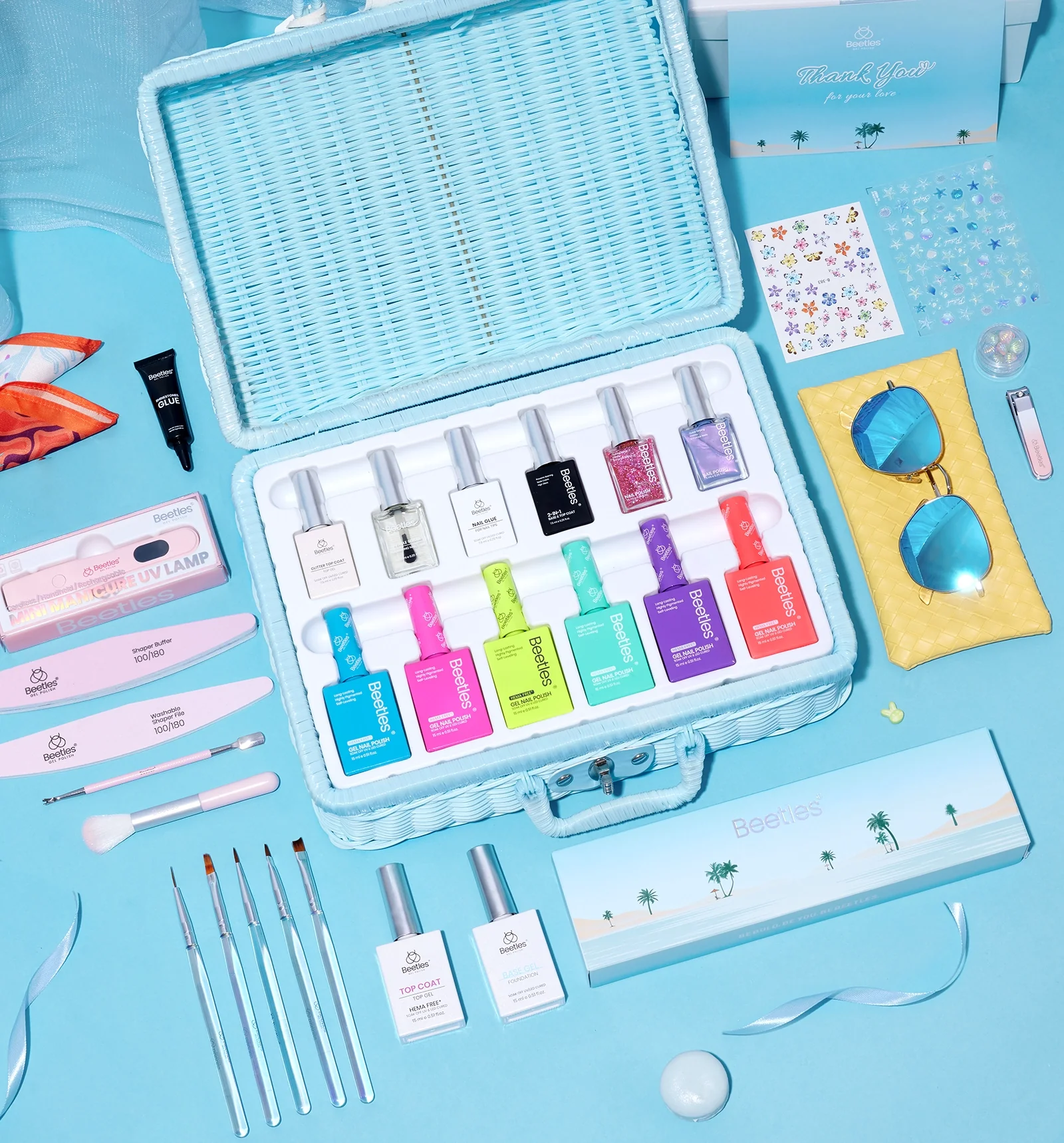 Summer Nails Neon Pretty Box And Lush Velvet Cat Eye 20 Gel Colors Set - Image 3
