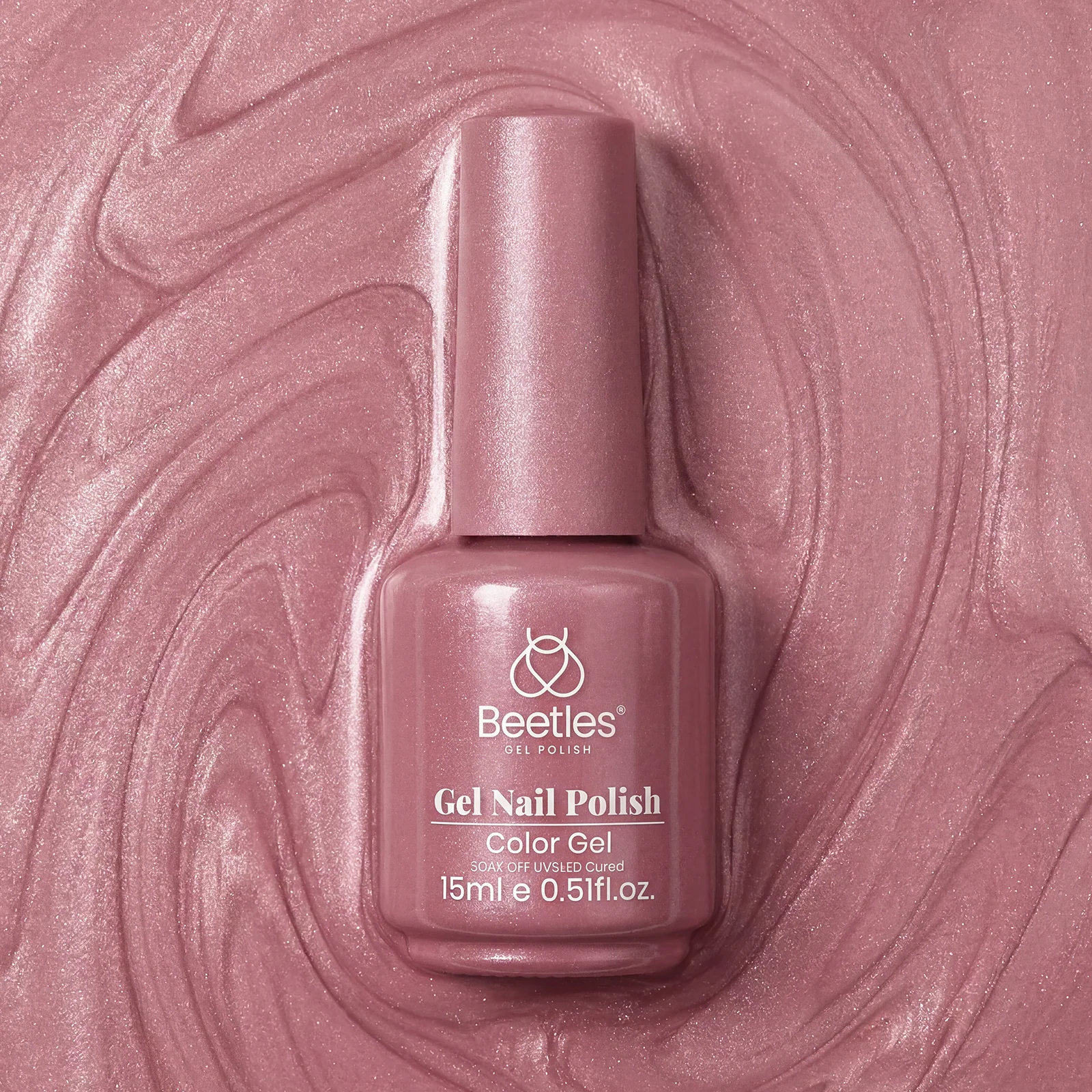 Sunlit Champagne  - 15ML Peach Pink Glass Cat Eye with Gold Powder Magnetic Glitter Gel Polish