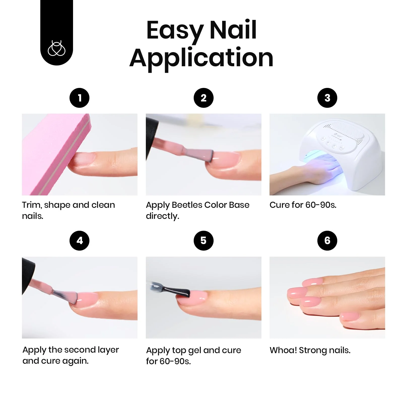 Sunset Peach | 6 Colors Set Beetles Rubber Base Summer Nails - Image 5