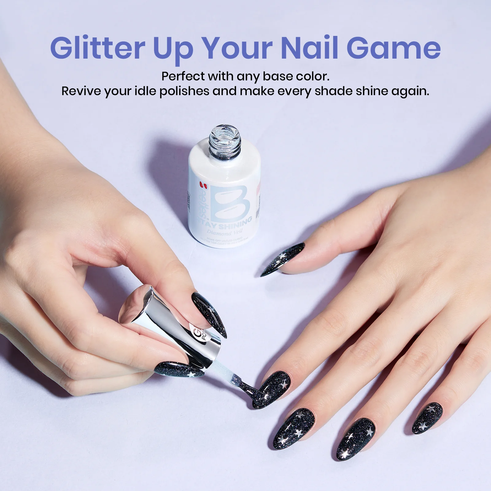 Beetles Stay Shining Gel Polish Diamond Veil - 15ml of Ethereal Shine - Image 4