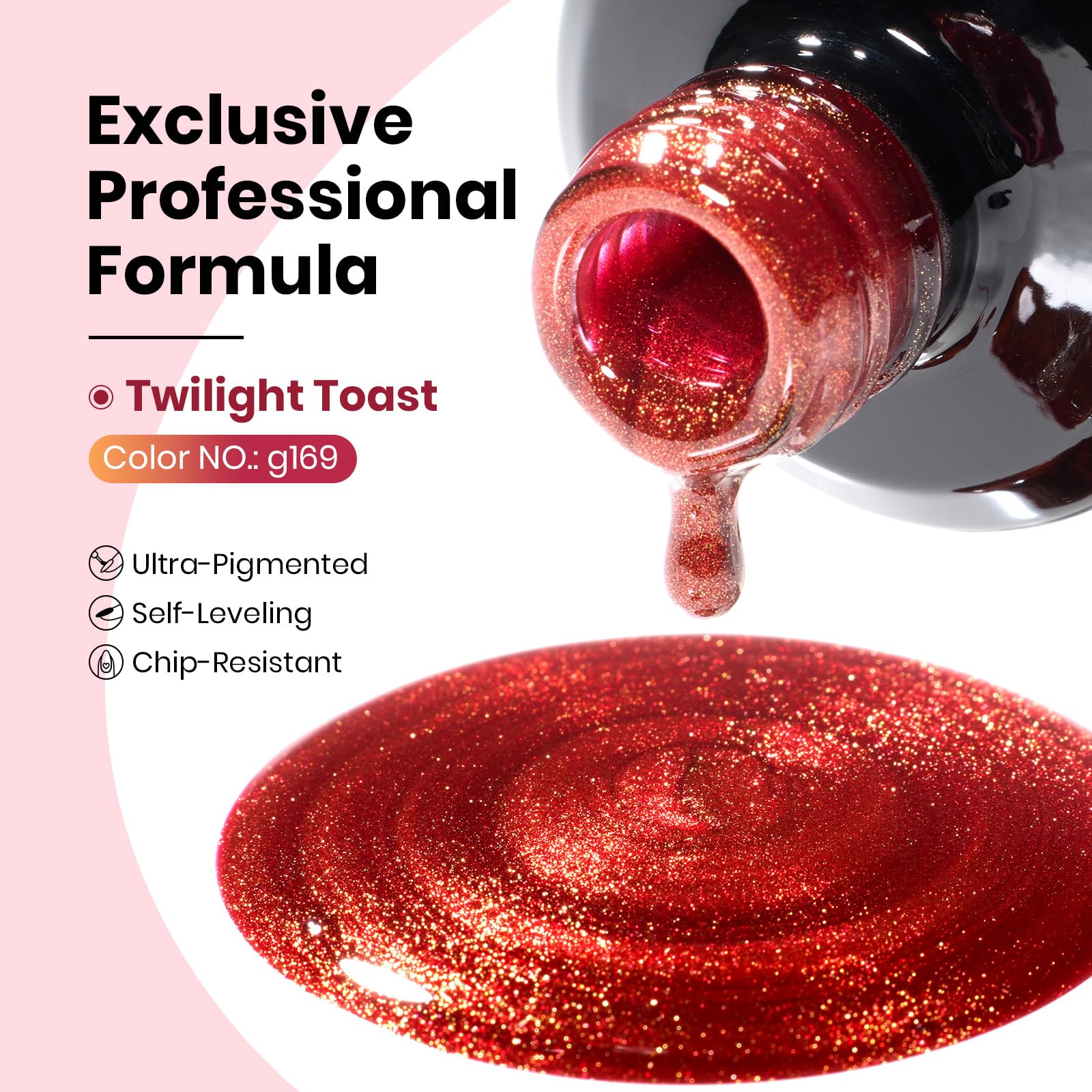 Twilight Toast Nails - 15ML Cherry Red Glass Magnetic Cat Eye Glitter Gel Nail Polish - Image 7