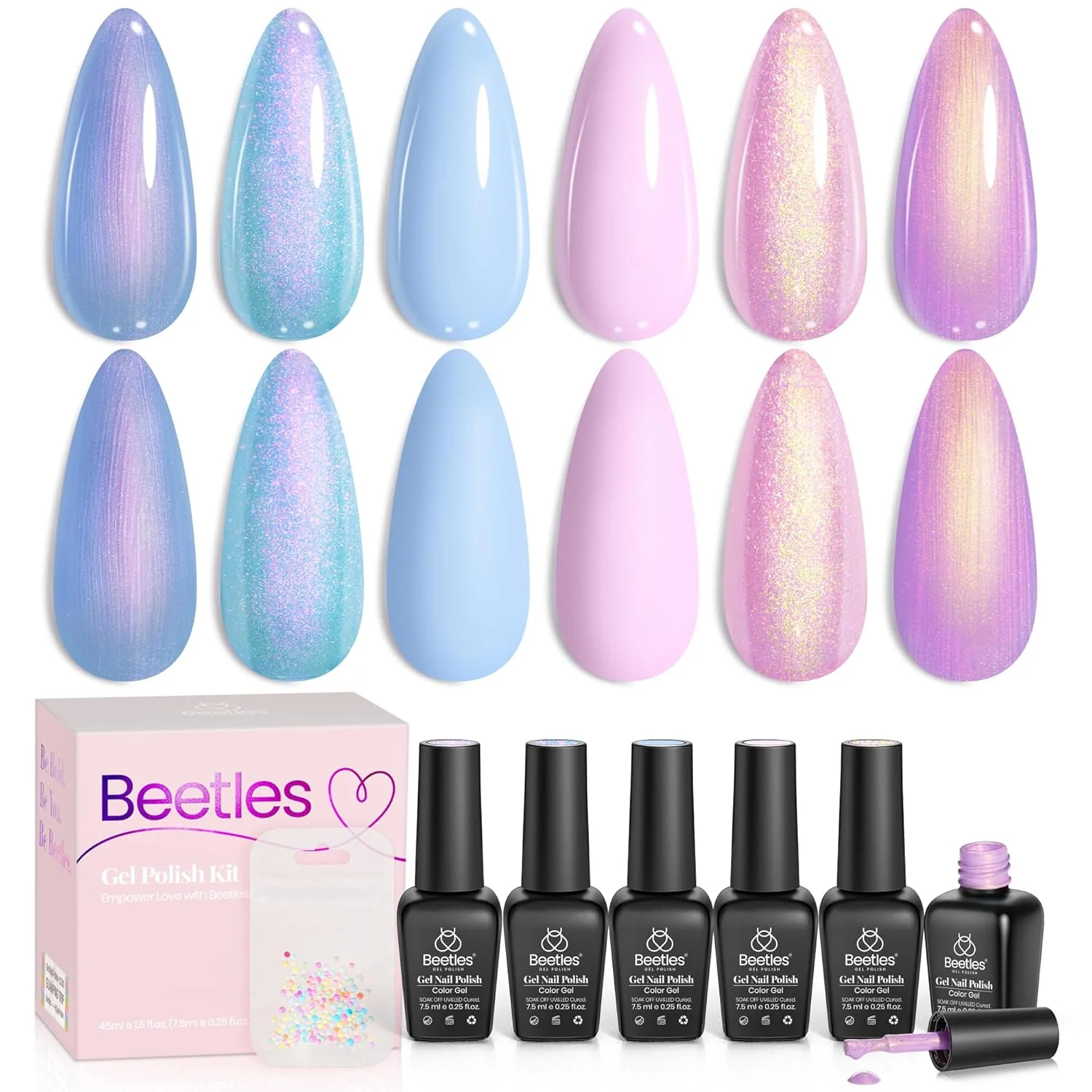 Unicorn Heaven | 6 Colors Pearl Shell Gel Polish Set Summer Nails - Image 6