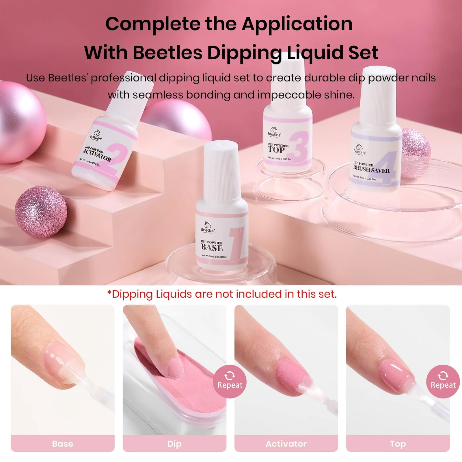 Veil of Heaven | Dip Powder Nail Kit 6 Color Nude Pink Brow - Image 7