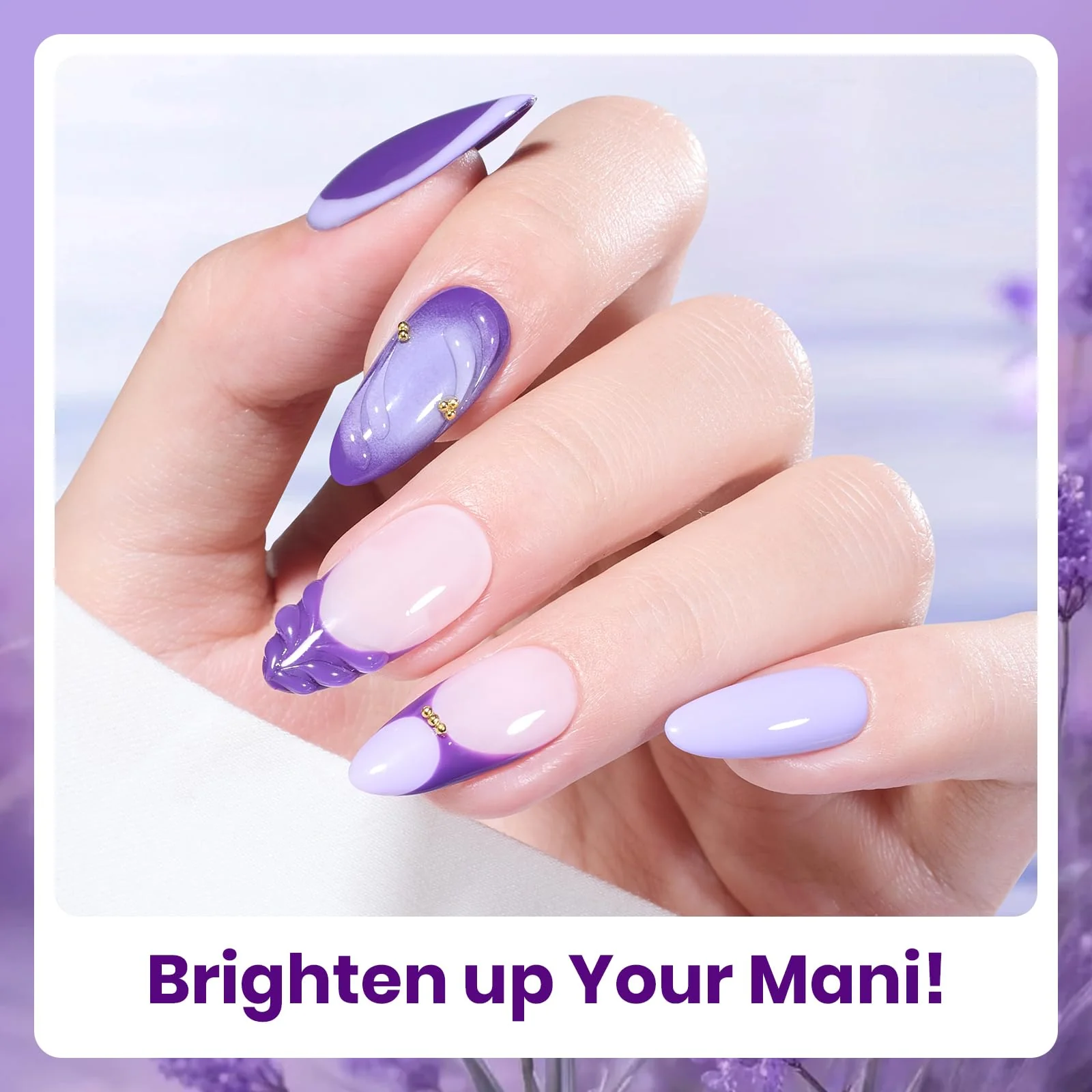 Violet Letter -  6 Colors Light and Dark Purple Colors Gel Nail Set Polish - Image 4