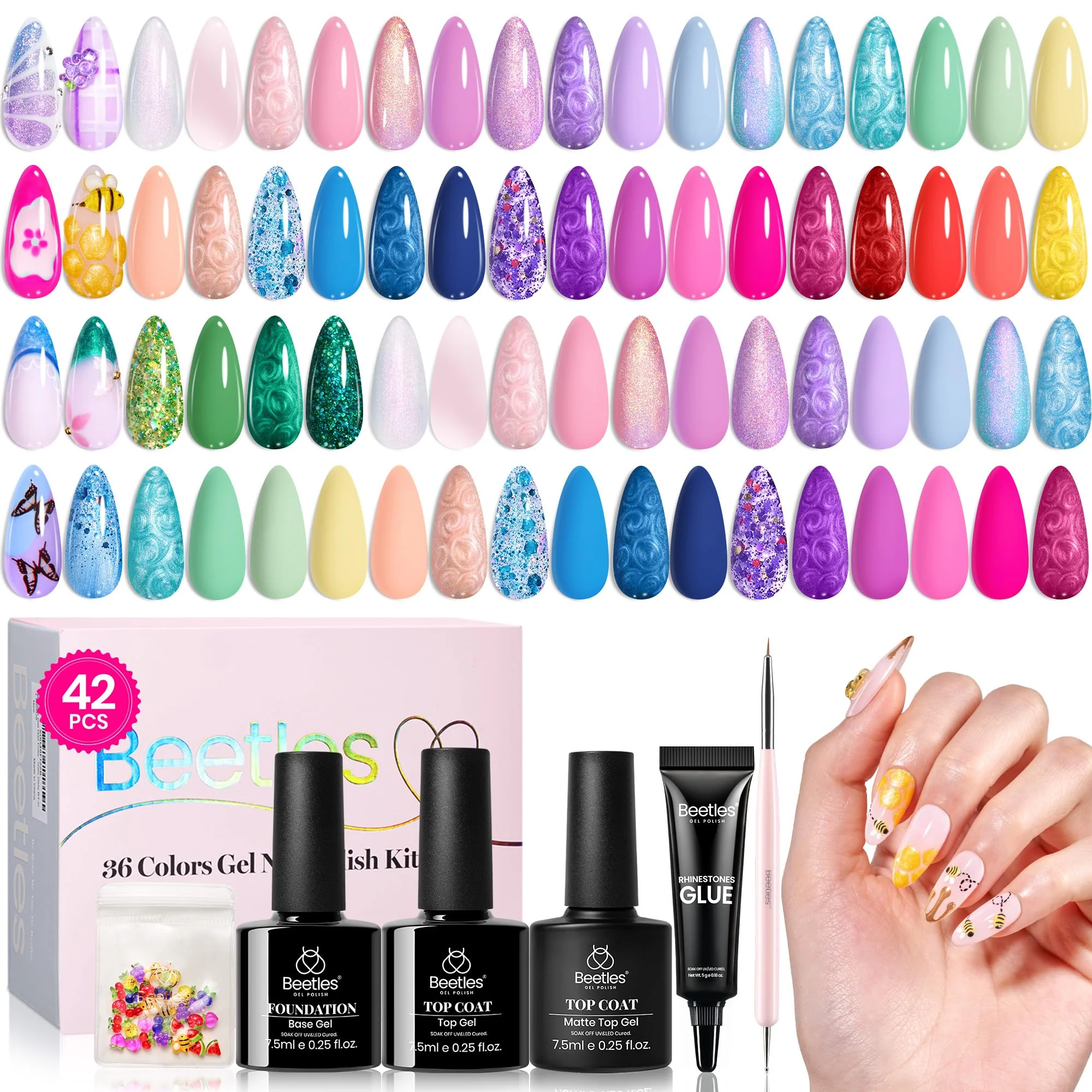 Woodland Fairy- Jelly Glitter 36 Gel Colors Summer Nails Kits - Image 8